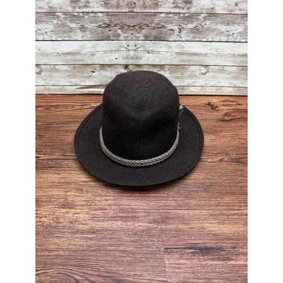 Vtg Style Mallory Oval Fedora Pantke-Harpke Co. Milwaukee Hat Black Sz 7 1/4 - Picture 1 of 10